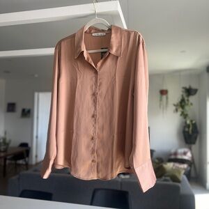 A&F Satin Button-Up Blouse